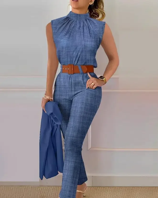 CPSYMYM Two Piece Sets Womens Outifits Summer Denim Look Print Ruched Sleeveless Top Casual High Waist Pocket Pants Se
CPSYMYM Two Piece Sets Womens Outifits Summer Denim Look Print Ruched Sleeveless Top Casual High Waist Pocket Pants Se