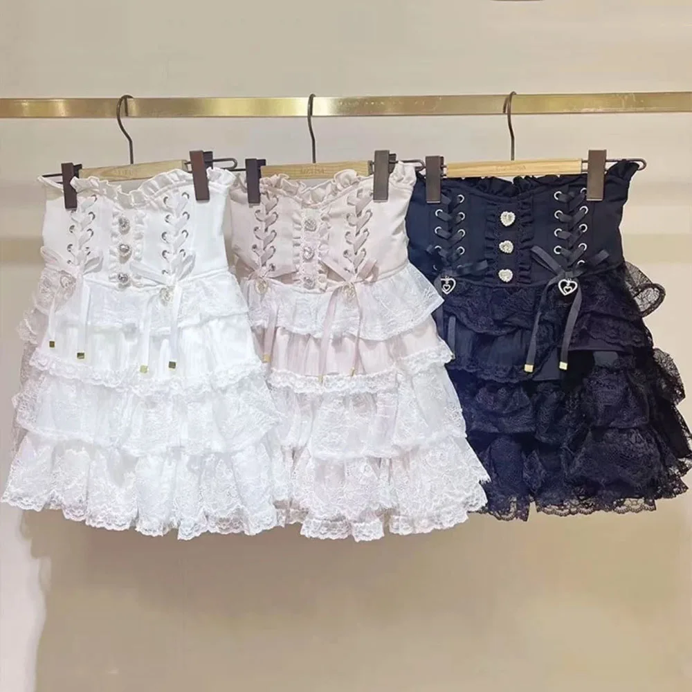 Sweet Ruffle Cake Lace Layered Skirt Women Anime High Waist Maid Style Japanese Lolita Skirt Kawaii Harajuku A-Line Mini Skirt
Sweet Ruffle Cake Lace Layered Skirt Women Anime High Waist Maid Style Japanese Lolita Skirt Kawaii Harajuku A-Line Mini Skirt