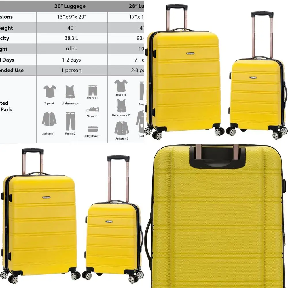 Yellow 2-Piece Expandable Hardside Spinner Luggage Set, 20 & 28 - Rockland Melbourne Collection
Yellow 2-Piece Expandable Hardside Spinner Luggage Set, 20 & 28 - Rockland Melbourne Collection