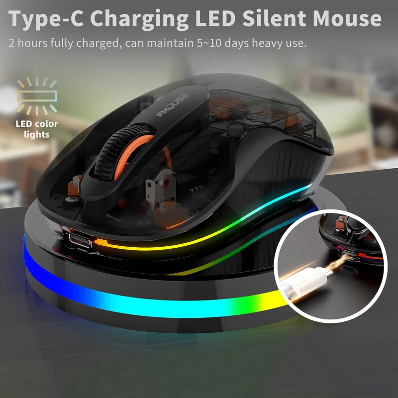 Fmouse Ergonomic Transparent Tri Mode Wireless Mouse Rechargeable Silent With Dual Usb Type C Receivers For Laptop Office Gift
Fmouse Ergonomic Transparent Tri Mode Wireless Mouse Rechargeable Silent With Dual Usb Type C Receivers For Laptop Office Gift