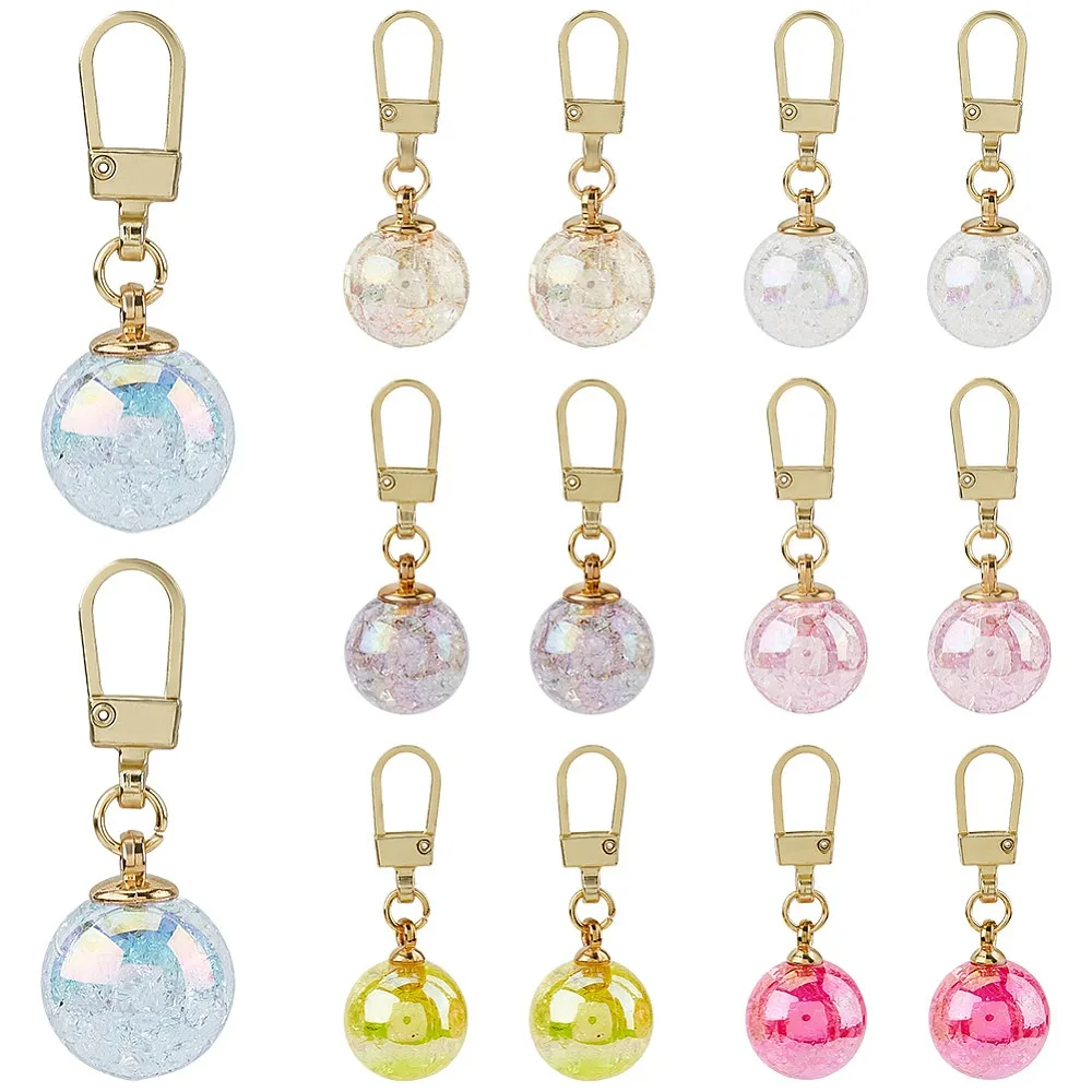 14Pcs 7 Styles Alloy Zipper Pull Tabs with Acrylic Round Pendants Mixed Color 54mm 2pcs/style
14Pcs 7 Styles Alloy Zipper Pull Tabs with Acrylic Round Pendants Mixed Color 54mm 2pcs/style