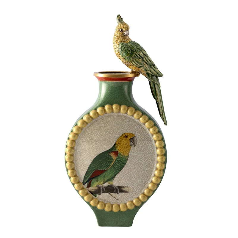 European style villa home crafts, high-temperature ceramics, pure copper, bird vase decorations, living room floral decorations
European style villa home crafts, high-temperature ceramics, pure copper, bird vase decorations, living room floral decorations
