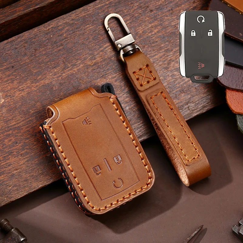 Leather Car Key Case Cover Shell Fob for GMC Yukon Chevrolet Tahoe Suburban Silverado Colorado GMC Sierra Canyon 2014 2015 2016
Leather Car Key Case Cover Shell Fob for GMC Yukon Chevrolet Tahoe Suburban Silverado Colorado GMC Sierra Canyon 2014 2015 2016