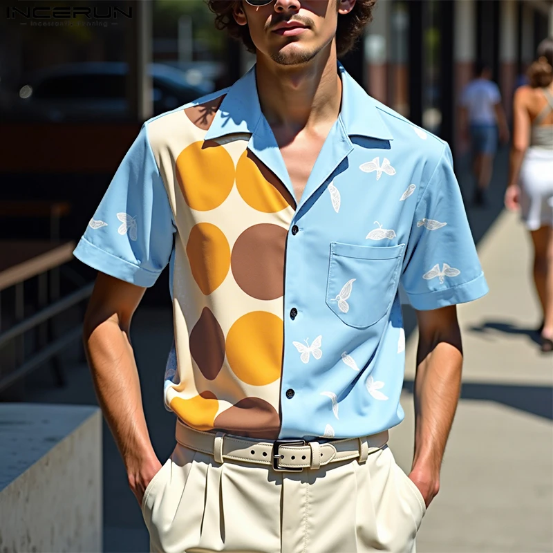 INCERUN Мужская рубашка с принтом в стиле пэчворк с лацканами и коротким рукавом, свободная мужская одежда, уличная одежда, модные повседневные мужские рубашки для летних каникул
INCERUN Мужская рубашка с принтом в стиле пэчворк с лацканами и коротким рукавом, свободная мужская одежда, уличная одежда, модные повседневные мужские рубашки для летних каникул