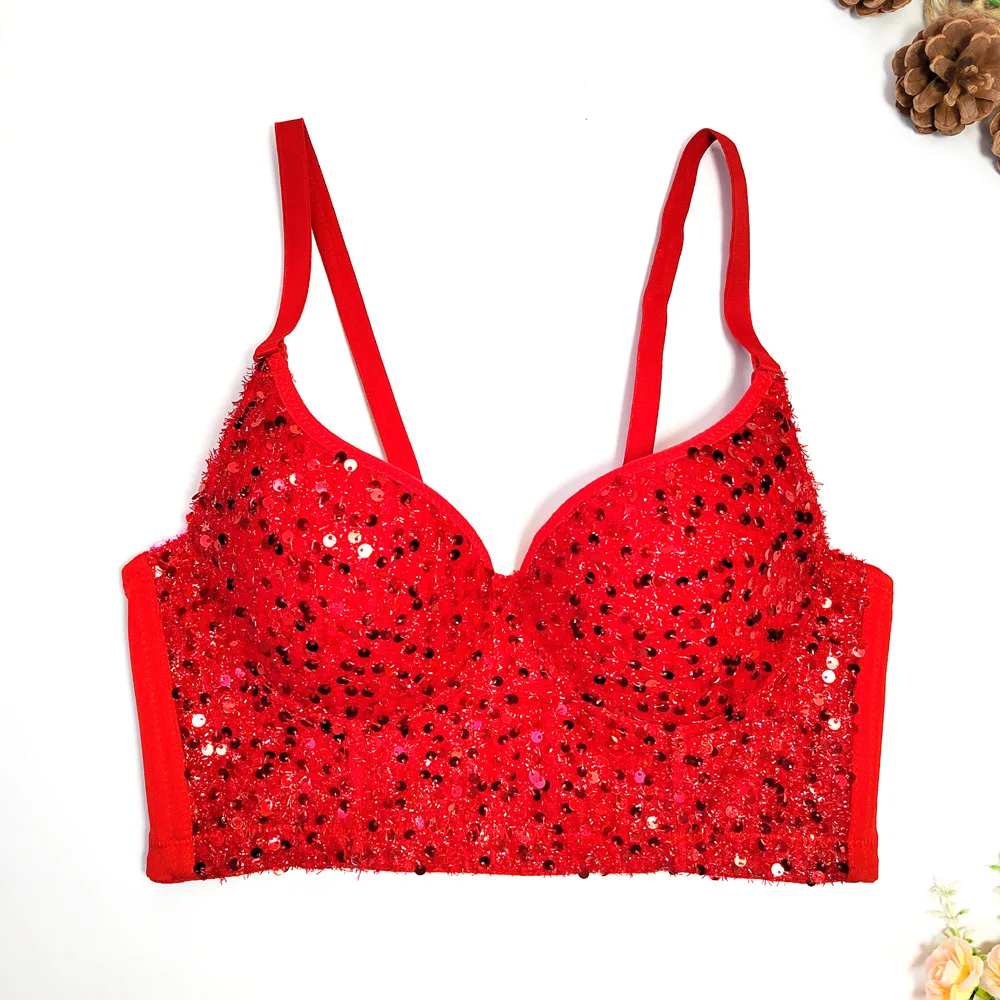 Glittery Deep V-neck Elastic Push-up Bra for Parties and Dancing Triangle Cup Sexy Women Underwear Bralette Sequins Lingerie
Glittery Deep V-neck Elastic Push-up Bra for Parties and Dancing Triangle Cup Sexy Women Underwear Bralette Sequins Lingerie