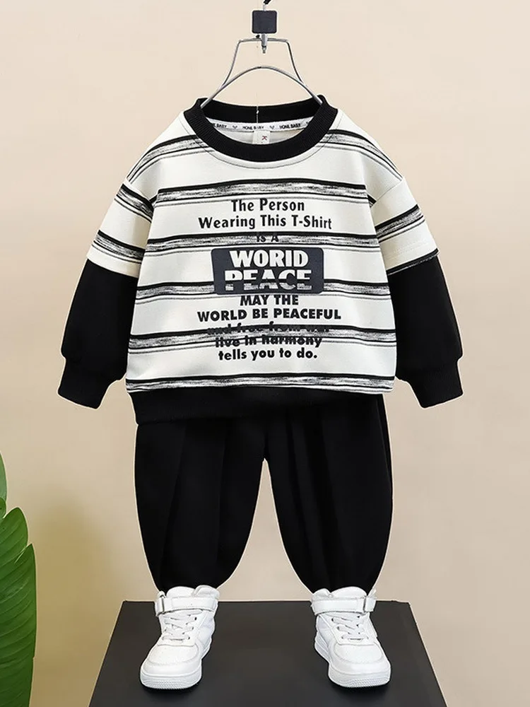 Autumn Boys Outfits Kids Round Neck Sweatshirts+Pants 2PCS/Set Toddler Boys Sets Letter Printed Children Tracksuits 2-11Years
Autumn Boys Outfits Kids Round Neck Sweatshirts+Pants 2PCS/Set Toddler Boys Sets Letter Printed Children Tracksuits 2-11Years