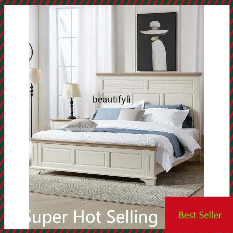 QQ132 Кровать из чистого массива дерева в американском стиле, белая двуспальная кровать в пасторальном стиле и завтрак, большая кровать 1,8 м, праздничный дом в морском стиле
QQ132 Кровать из чистого массива дерева в американском стиле, белая двуспальная кровать в пасторальном стиле и завтрак, большая кровать 1,8 м, праздничный дом в морском стиле