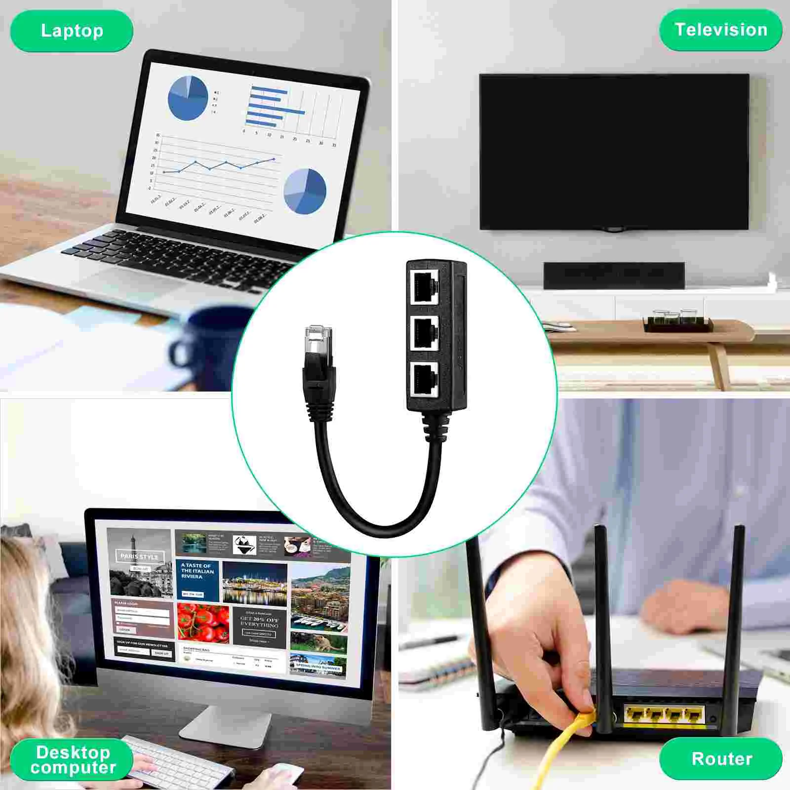SOLUSTRE Ethernet Splitter Cable 1 Male to 3 Female Network Extension Cable Adapter (Random Interface)
SOLUSTRE Ethernet Splitter Cable 1 Male to 3 Female Network Extension Cable Adapter (Random Interface)