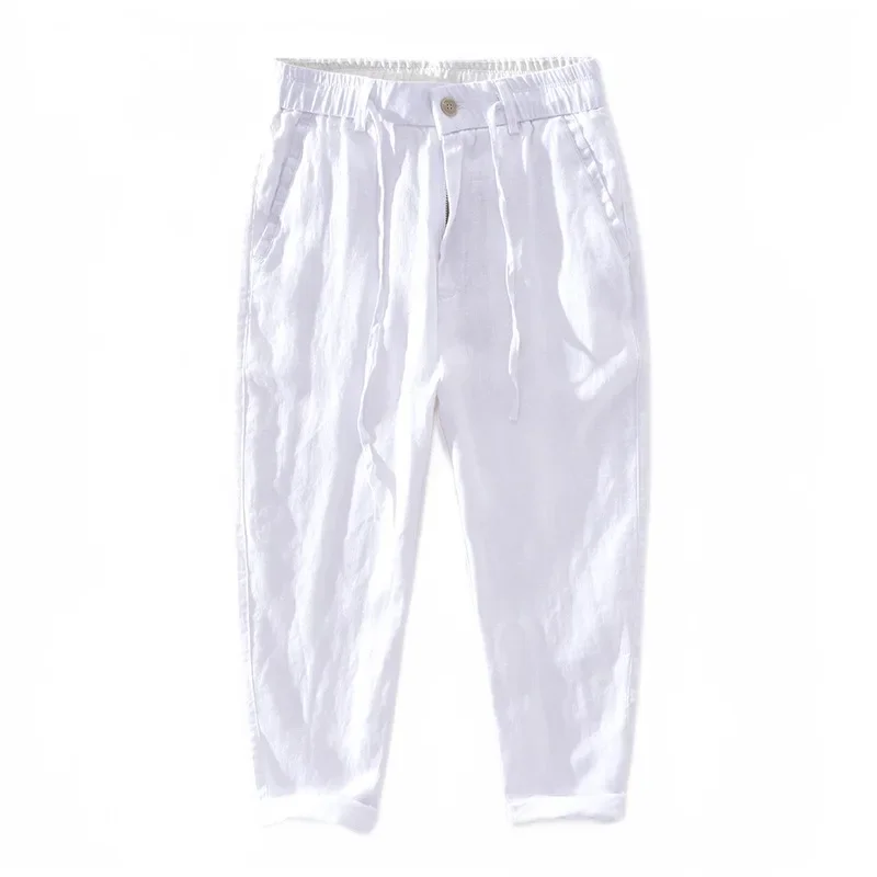 2023 New Linen Casual Capris Men's Elastic Waist Lace up Slightly Loose Straight Tube Pants Solid Color Men's Pants
2023 New Linen Casual Capris Men's Elastic Waist Lace up Slightly Loose Straight Tube Pants Solid Color Men's Pants
