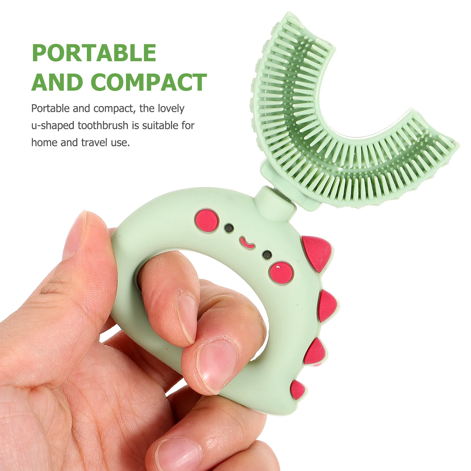 2Pcs Kids Silicone Toothbrush U Shape Cartoon Dinosaur Children Toothbrush Portable Bite-Resisting Teeth
2Pcs Kids Silicone Toothbrush U Shape Cartoon Dinosaur Children Toothbrush Portable Bite-Resisting Teeth