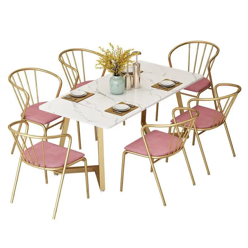 Simple 4-6 person marble dining table style rectangular small apartment family dining table and chair combination furniture
Simple 4-6 person marble dining table style rectangular small apartment family dining table and chair combination furniture