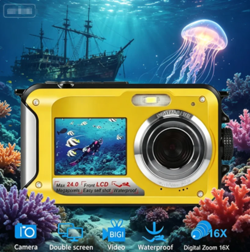 Waterproof Digital Camera for Underwater DV Recording 1080P Full HD Anti-Shake Portable Outdoor Video Selfie Camera
Waterproof Digital Camera for Underwater DV Recording 1080P Full HD Anti-Shake Portable Outdoor Video Selfie Camera