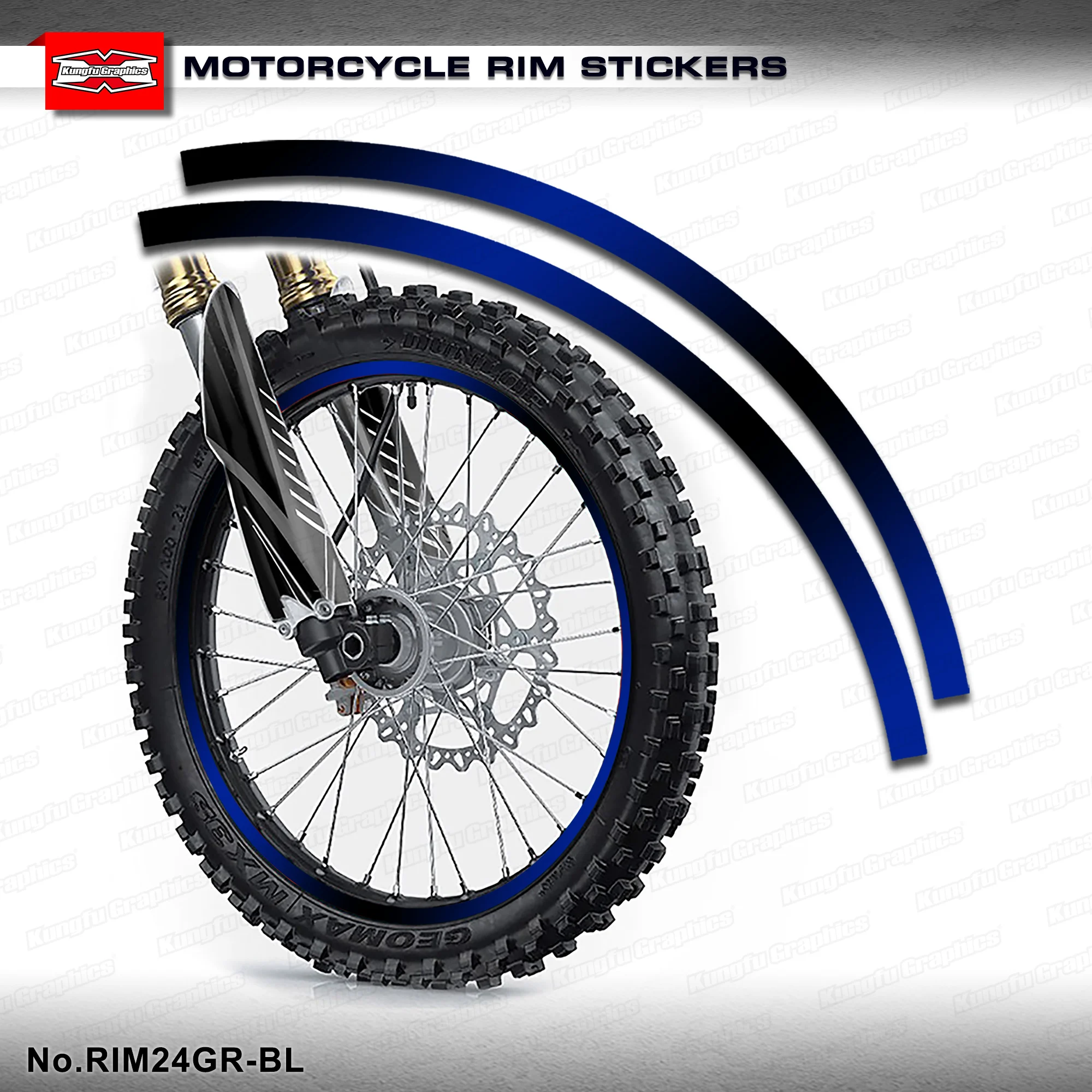 KUNGFU GRAPHICS 21'' x 18'' Rim Tape Motorcycle Wheel Sticker Tyre Deco Dirt Bike Supermoto 17'' x 17'' Blue Black, RIM24GR-BL
KUNGFU GRAPHICS 21'' x 18'' Rim Tape Motorcycle Wheel Sticker Tyre Deco Dirt Bike Supermoto 17'' x 17'' Blue Black, RIM24GR-BL