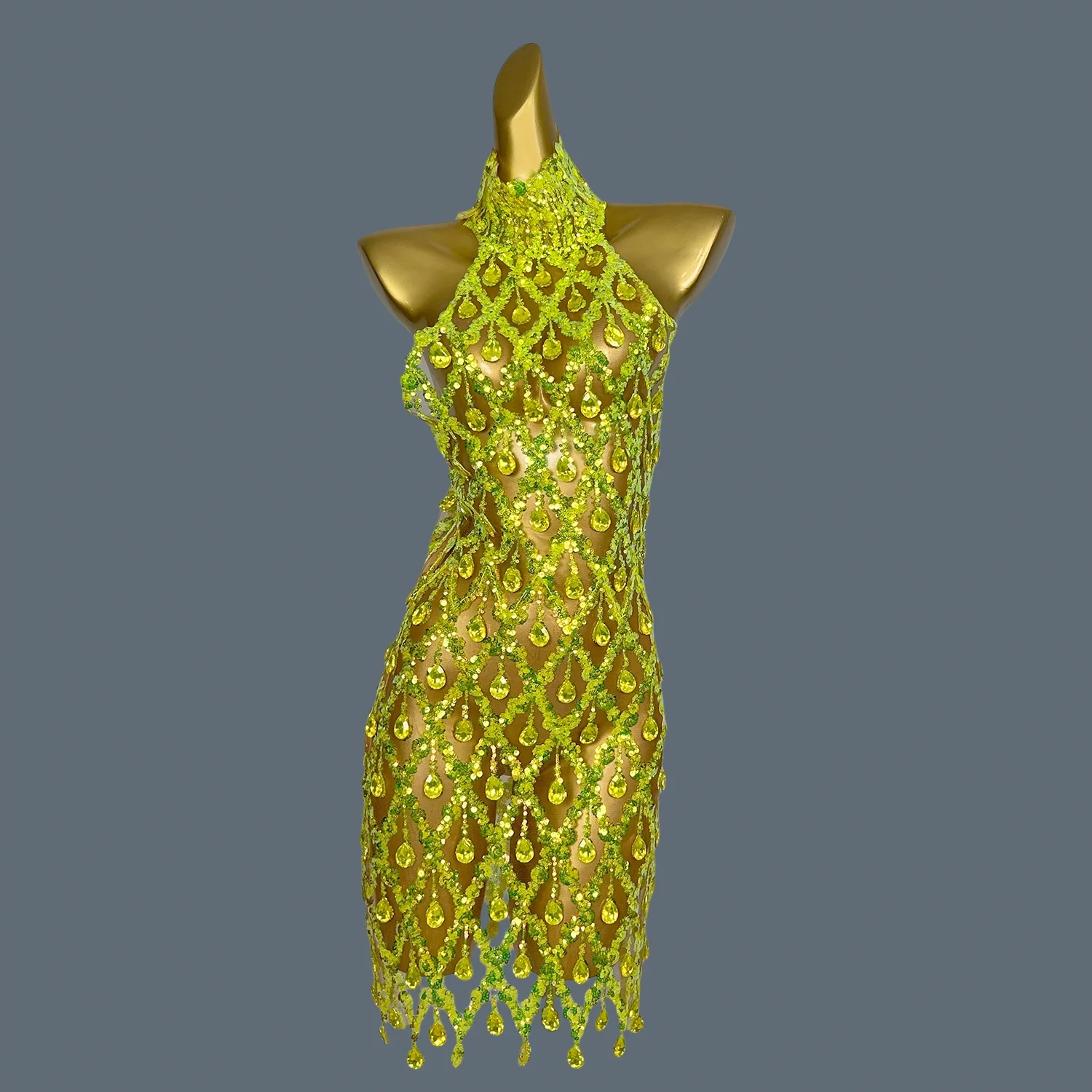 Sexy Lady Shiny Fluorescent Green Crystals Mini Dress for Photograph Wear Stretchy Tulle Prom See Through Dinner Gown Shaokaojia
Sexy Lady Shiny Fluorescent Green Crystals Mini Dress for Photograph Wear Stretchy Tulle Prom See Through Dinner Gown Shaokaojia