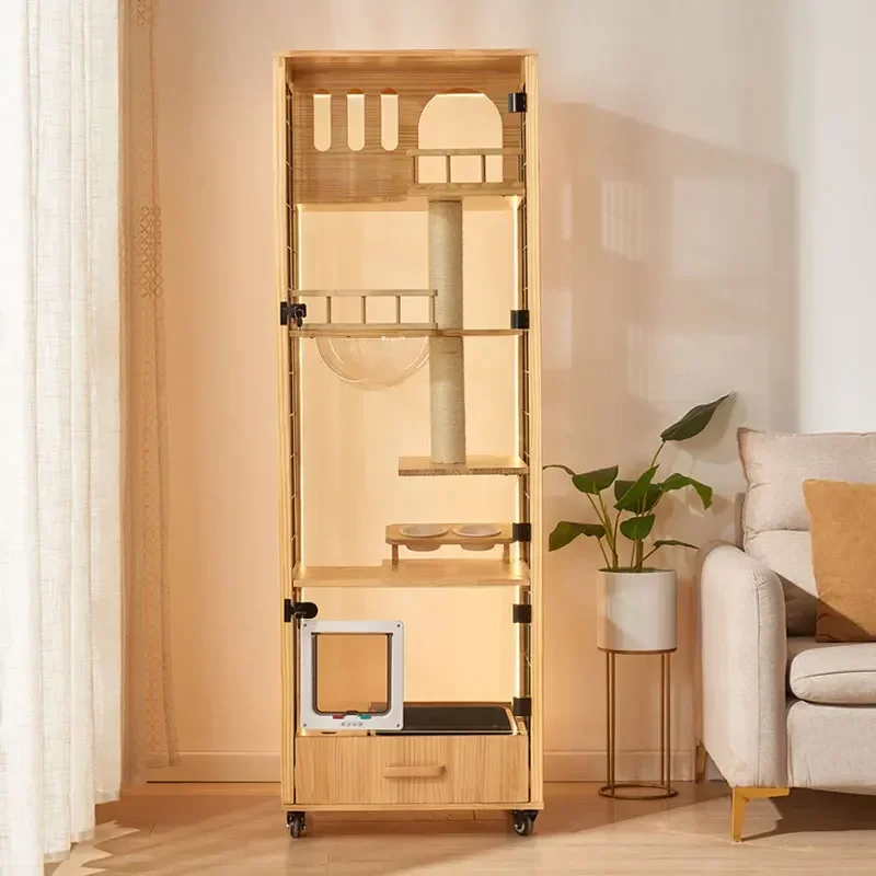 Solid wood panoramic cat cabinet cat villa small apartment home interior does not occupy
Solid wood panoramic cat cabinet cat villa small apartment home interior does not occupy