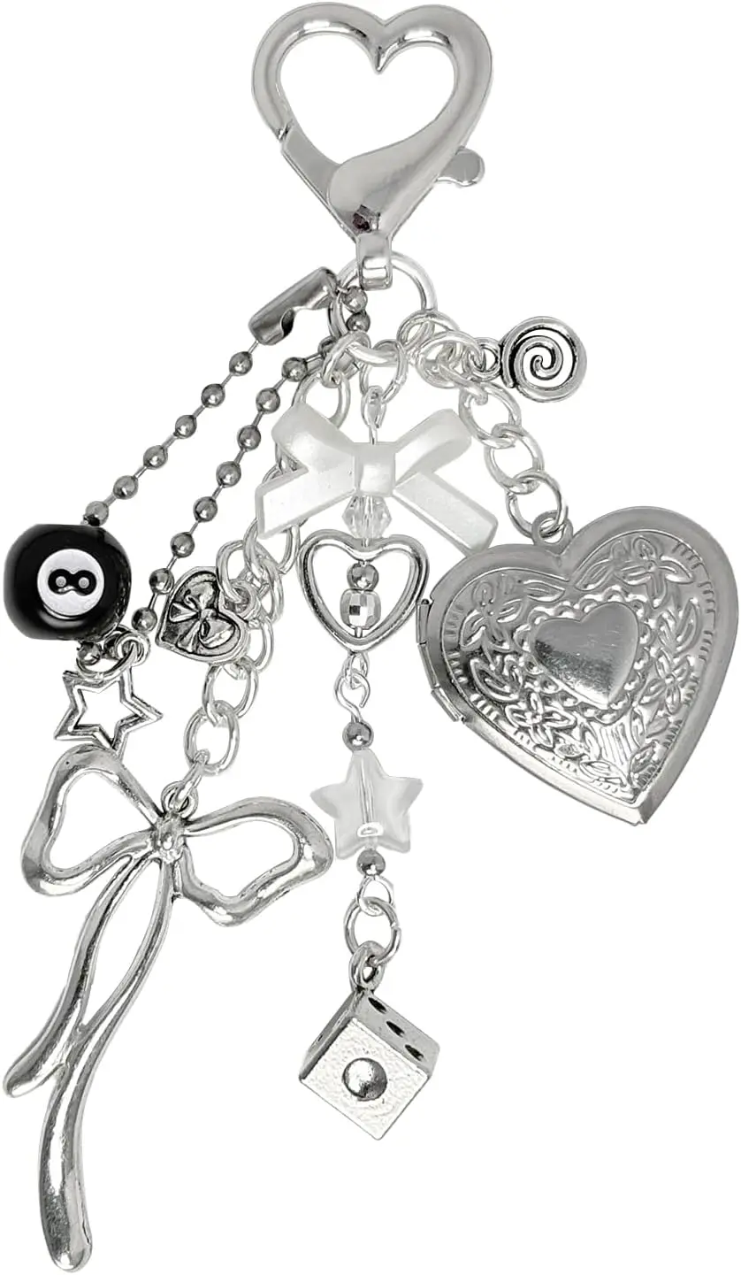 Cute Heart Locket Keychain Y2K Bag Charms Kawaii Photo Bow Star Dice Accessories for Women
Cute Heart Locket Keychain Y2K Bag Charms Kawaii Photo Bow Star Dice Accessories for Women
