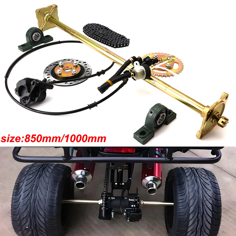 1000 mm 850 mm ATV Quad Go Karts rear axle complete assembly 4 /3 hole hub with Foot Lever Hydraulic Disc Brake 37T sprocket
1000 mm 850 mm ATV Quad Go Karts rear axle complete assembly 4 /3 hole hub with Foot Lever Hydraulic Disc Brake 37T sprocket