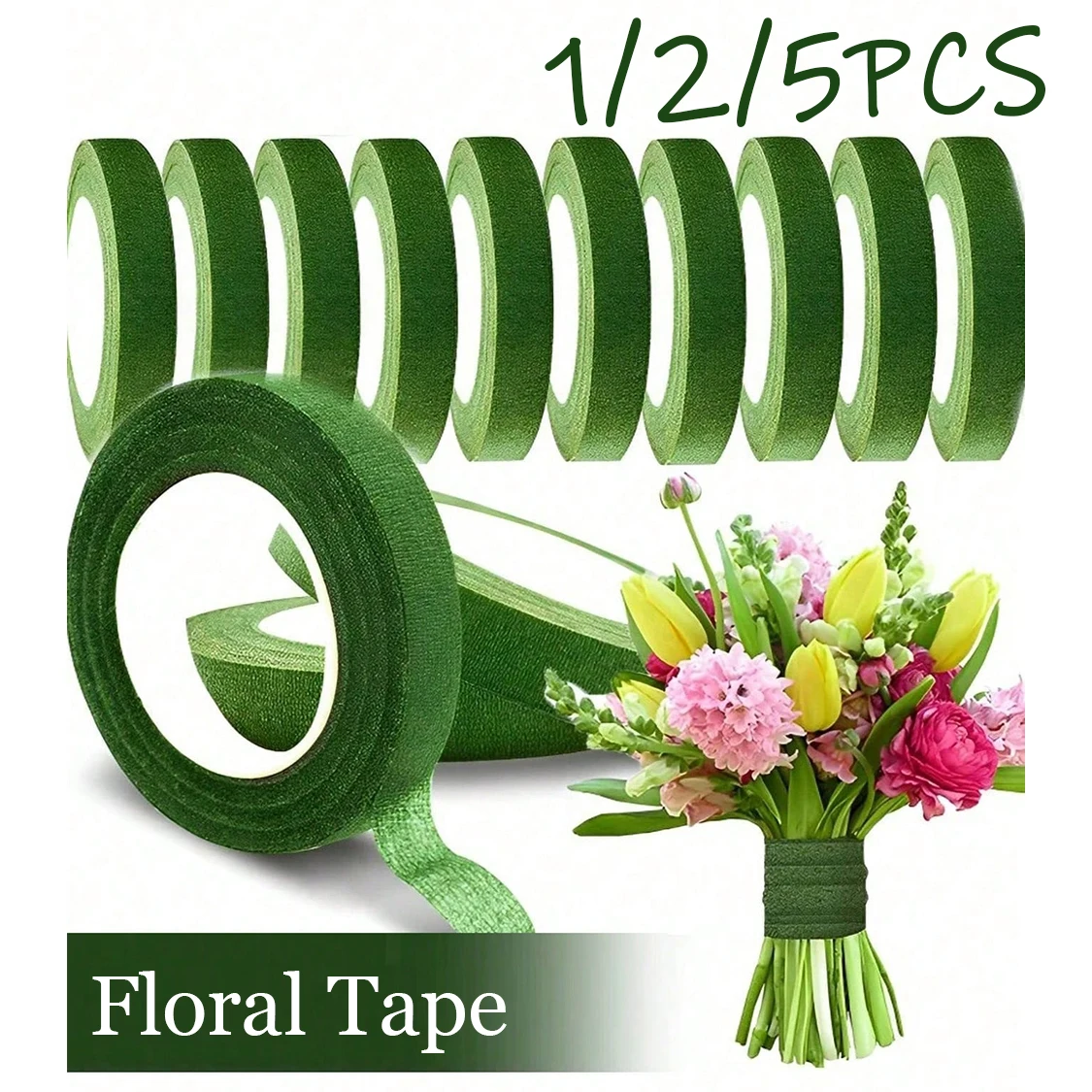 1/2/5PC Christmas Bouquet Floral Stem Wrap Tape Self-adhesive Green Bouquet Wrapping Paper Tape Party DlY Flower Wrap Supplies
1/2/5PC Christmas Bouquet Floral Stem Wrap Tape Self-adhesive Green Bouquet Wrapping Paper Tape Party DlY Flower Wrap Supplies