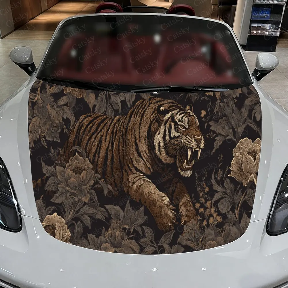 Car Decal Tiger with Brown Artistic Fusion in Vintage Design, Creating a Bold and Ornate Visual Car Hood Sticker, Waterproof Sel
Car Decal Tiger with Brown Artistic Fusion in Vintage Design, Creating a Bold and Ornate Visual Car Hood Sticker, Waterproof Sel