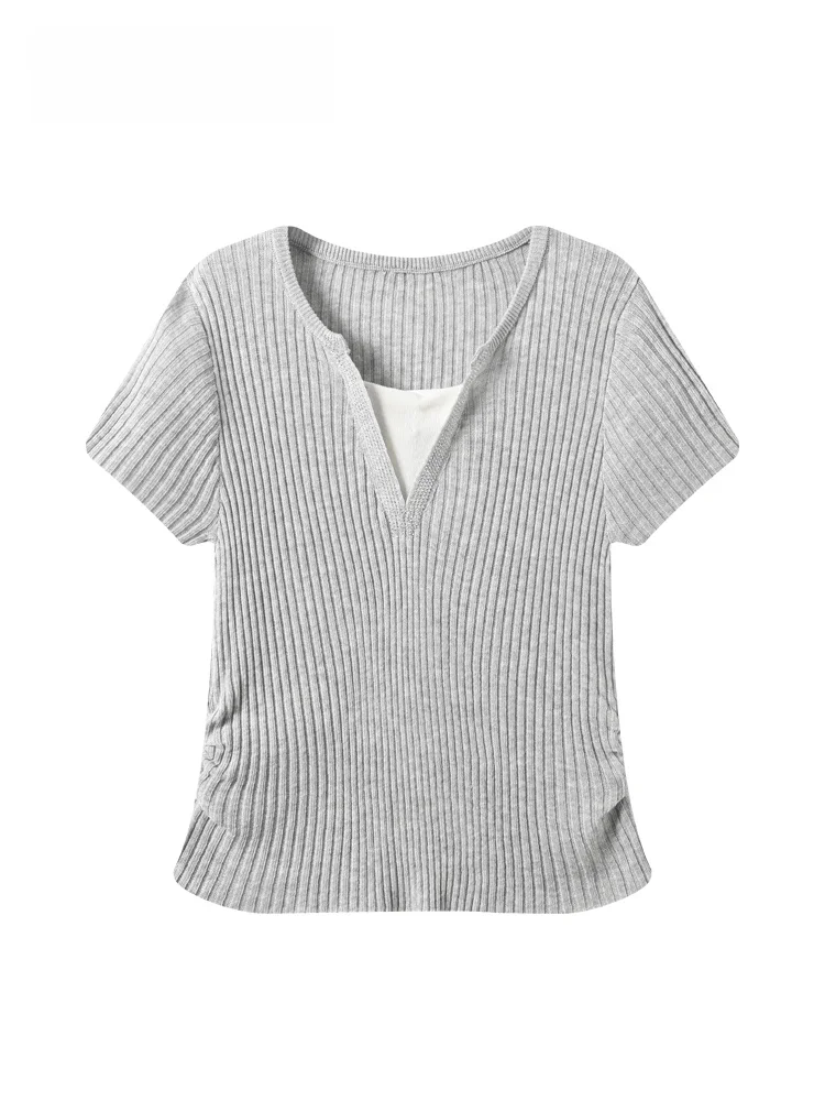 Fashionable Loose Short Sleeve T-Shirt Women's plus Size Summer New Style Casual Style V-Neck Polyester Fiber Trendy Top
Fashionable Loose Short Sleeve T-Shirt Women's plus Size Summer New Style Casual Style V-Neck Polyester Fiber Trendy Top