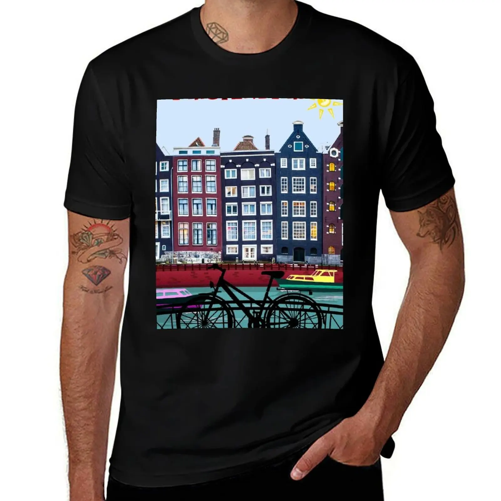 BICYCLE RIDING; In Amsterdam Holland Print T-Shirt Work Short Sleeve Cotton Top
BICYCLE RIDING; In Amsterdam Holland Print T-Shirt Work Short Sleeve Cotton Top