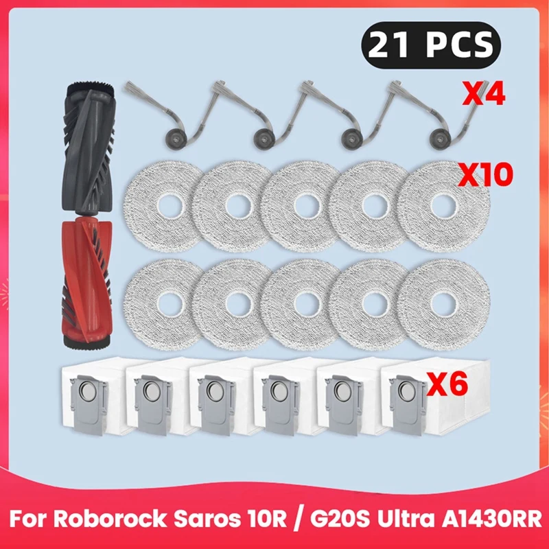 WCS-For Roborock Saros 10R / G20S Ultra A1430RR Robot Vacuum Spare Parts Main Side Brush Mop Cloth Dust Bag Accessories
WCS-For Roborock Saros 10R / G20S Ultra A1430RR Robot Vacuum Spare Parts Main Side Brush Mop Cloth Dust Bag Accessories