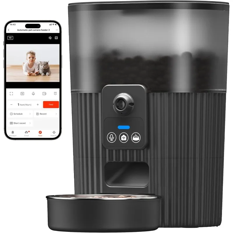 Automatic Cat Feeders with Camera, 5G WiFi Cat Feeder with 1080P HD Video Night Vision, Automatic Pet Feeders with 2-Way
Automatic Cat Feeders with Camera, 5G WiFi Cat Feeder with 1080P HD Video Night Vision, Automatic Pet Feeders with 2-Way