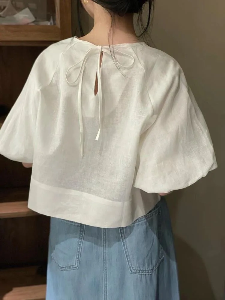 Ele ort Lantern Sve irt with Belt Faionable Breathable Women's Top Simple Sle European Lantern Sve Blouse
Ele ort Lantern Sve irt with Belt Faionable Breathable Women's Top Simple Sle European Lantern Sve Blouse