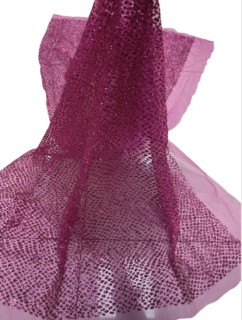 hot pink Color dot design african glitter lace fabric embroidered tulle lace with glued glitter for party dress
hot pink Color dot design african glitter lace fabric embroidered tulle lace with glued glitter for party dress