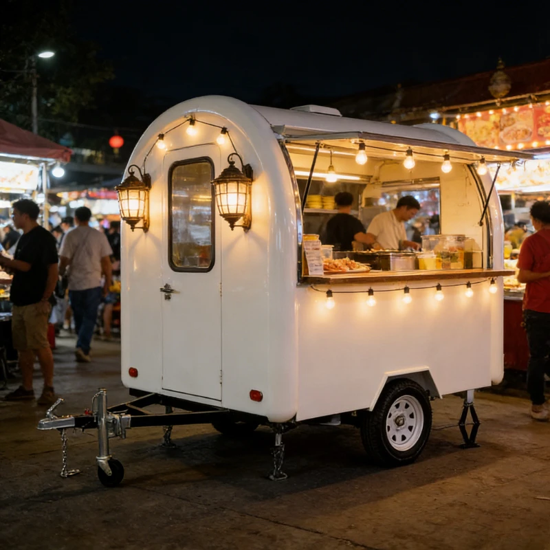 White Food Trailer With Fully Equipped Kitchen Commercial Mobile Concession Street Food Vending Cart for Business
White Food Trailer With Fully Equipped Kitchen Commercial Mobile Concession Street Food Vending Cart for Business