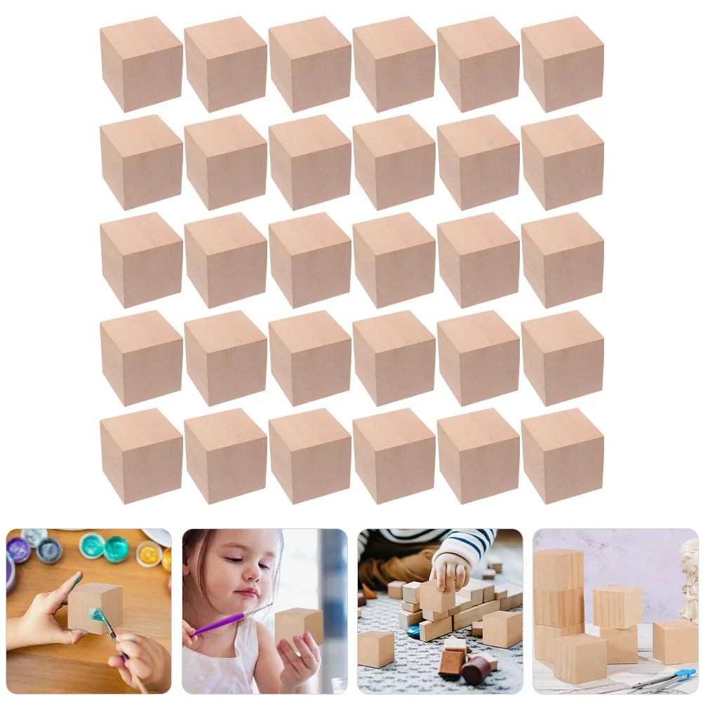 30 Pcs Wooden Block Model Toy Woody Unfinished Cubes Blocks Square Blank Teaching Aids for Crafts Natural Painting Child
30 Pcs Wooden Block Model Toy Woody Unfinished Cubes Blocks Square Blank Teaching Aids for Crafts Natural Painting Child