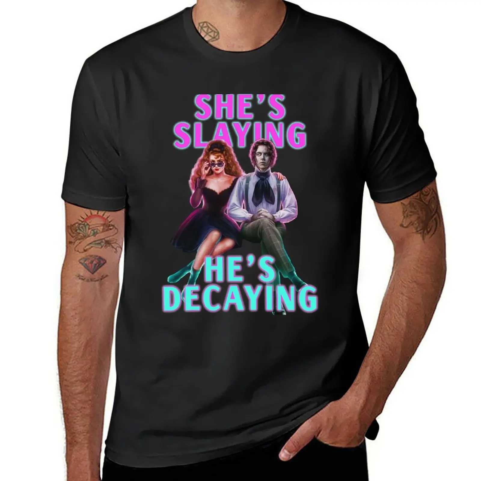 she's claying he's decaying T-Shirt quick-drying Short sleeve tee anime clothes men t shirts
she's claying he's decaying T-Shirt quick-drying Short sleeve tee anime clothes men t shirts