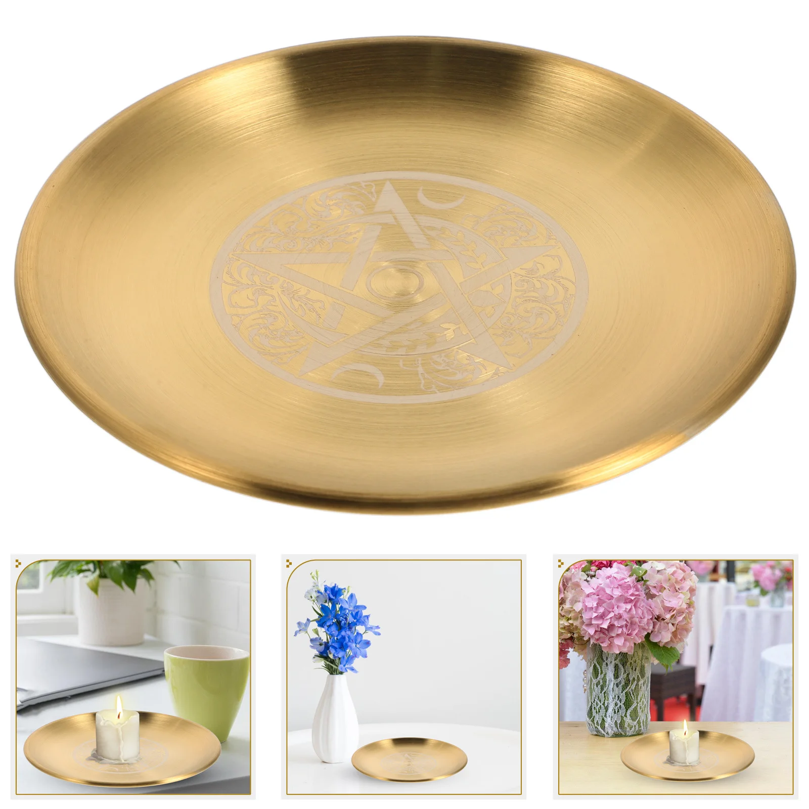 Pentacle Decorative Plate Round Stainless Steel Holder Tray Rustic Table Centerpiece For Wedding Home Decor
Pentacle Decorative Plate Round Stainless Steel Holder Tray Rustic Table Centerpiece For Wedding Home Decor