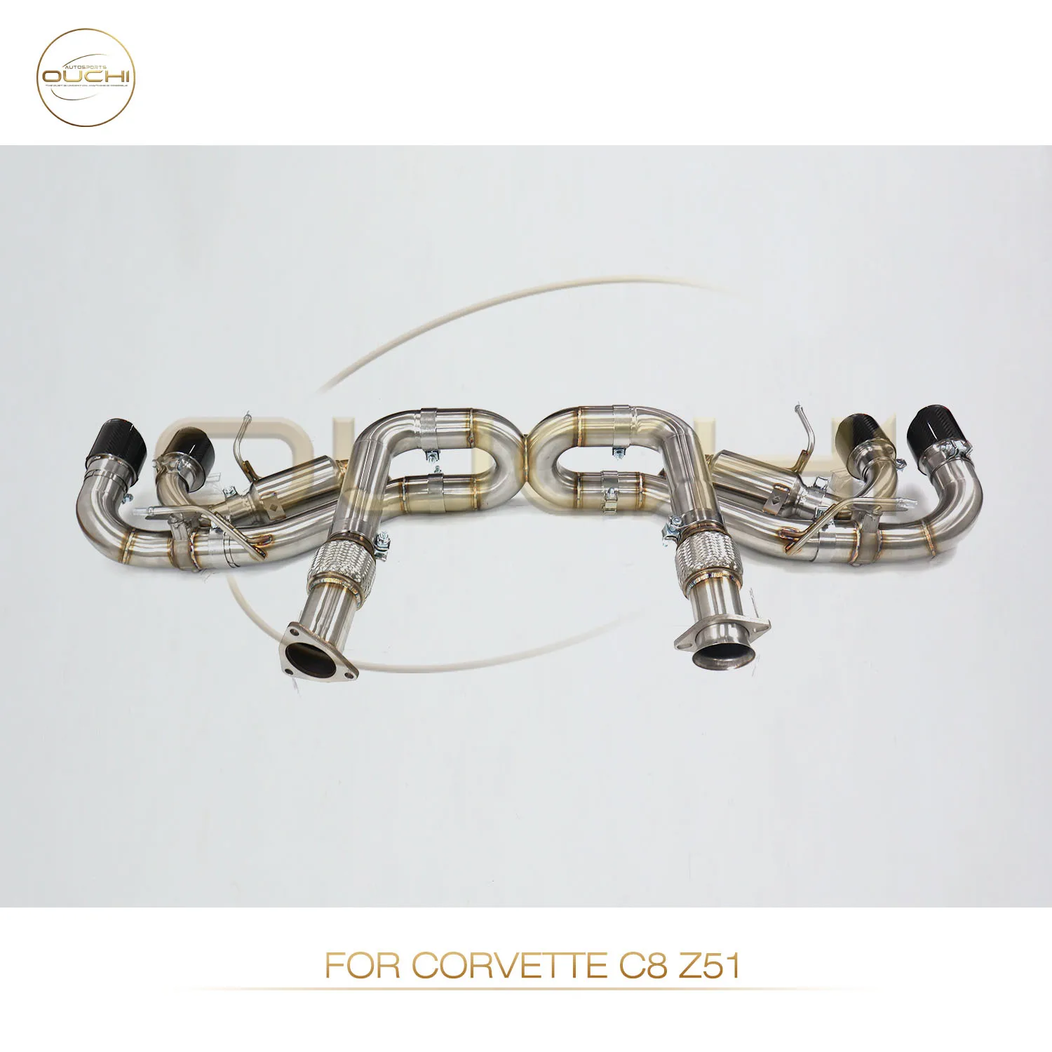 OUCHI Factory Direct Sales for Corvette C8 Z51 SS304 Catback X-Pipe Design With OEM Valves Exhaust With Tips Customization
OUCHI Factory Direct Sales for Corvette C8 Z51 SS304 Catback X-Pipe Design With OEM Valves Exhaust With Tips Customization