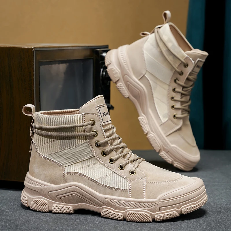 Outdoor Training Men's Tactical Boots High-Top Desert Shoes Camouflage Climbing Hiking Shoes for Men Canvas Platform Ankle Boots
Outdoor Training Men's Tactical Boots High-Top Desert Shoes Camouflage Climbing Hiking Shoes for Men Canvas Platform Ankle Boots