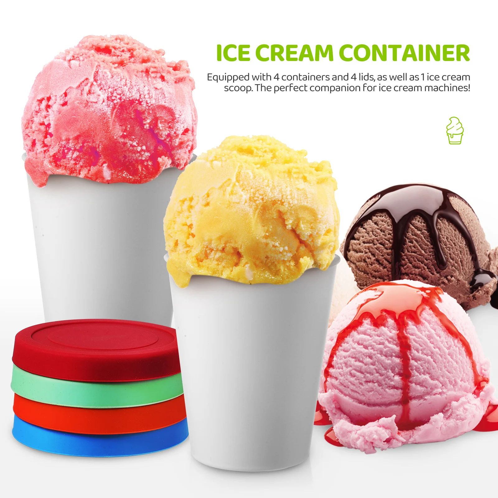 4Pcs Ice Cream Cups Sealed Lid Dessert Containers Spoon Included Stackable Freezer Storage Small Ice Cream Bowls
4Pcs Ice Cream Cups Sealed Lid Dessert Containers Spoon Included Stackable Freezer Storage Small Ice Cream Bowls