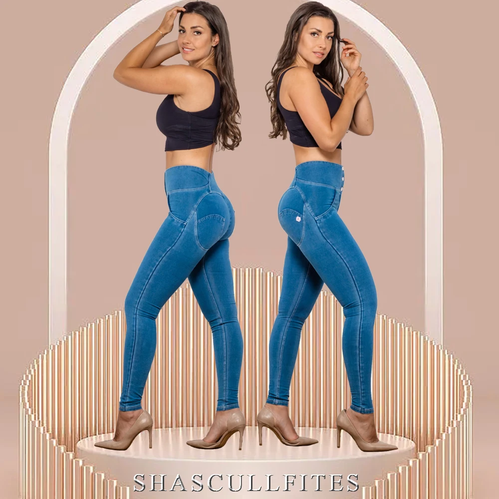 Shascullfites Gym and Shaping Denim Pants Stretch Skinny Jeans Leggings Blue Yoga Tights Bum Lifting High Rise Buttons
Shascullfites Gym and Shaping Denim Pants Stretch Skinny Jeans Leggings Blue Yoga Tights Bum Lifting High Rise Buttons