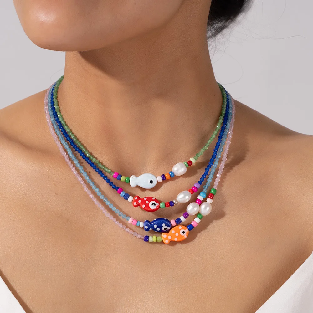 Keen on Necklace Colorful Natural Stone Cat's Eye Stone Ceramic Bead Simple Bohemian Style European American Style
Keen on Necklace Colorful Natural Stone Cat's Eye Stone Ceramic Bead Simple Bohemian Style European American Style