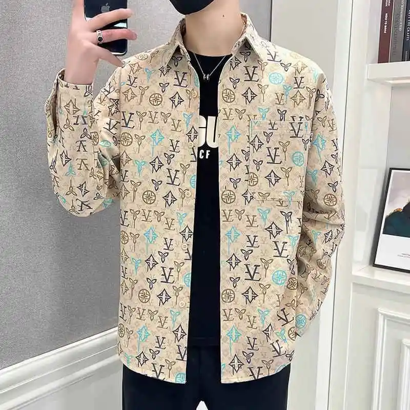 Shirt long sleeve spring and autumn men's trendy brand ruffian handsome lapel shirt men's trendy men's shirt
Shirt long sleeve spring and autumn men's trendy brand ruffian handsome lapel shirt men's trendy men's shirt