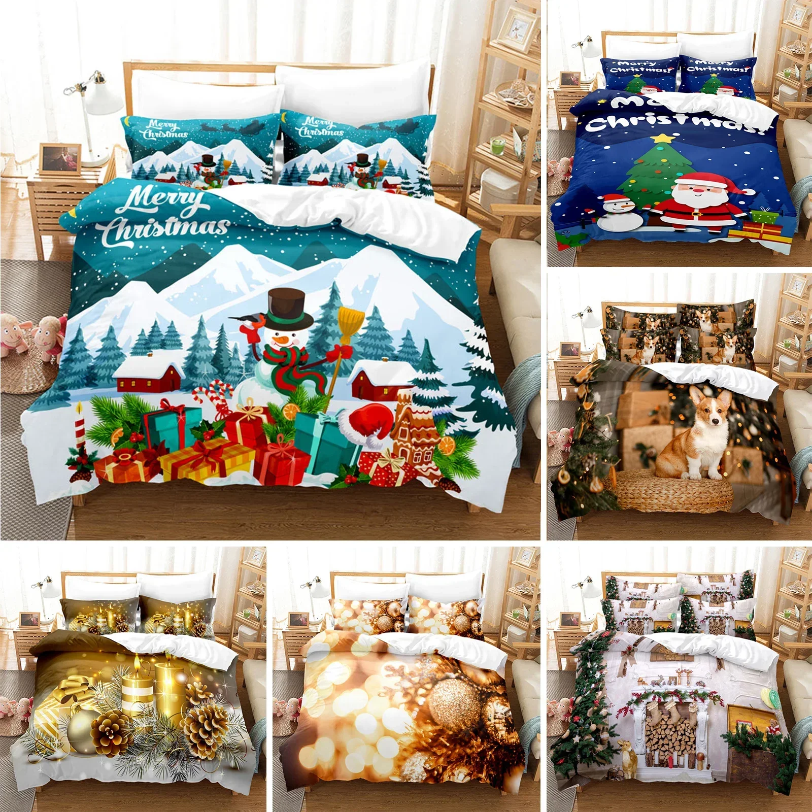 Christmas Bedding Set Duvet Cover Polyester Comforter Cover Pillow Case 3D Queen King Double Full Twin Single 3PCS 2PCS Bedroom
Christmas Bedding Set Duvet Cover Polyester Comforter Cover Pillow Case 3D Queen King Double Full Twin Single 3PCS 2PCS Bedroom