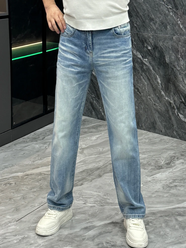 Summer New Men's Jeans Retro Washed Loose Straight Leg Wide Leg Casual Blue Long Pants Comfortable Fit Casual Loose Jeans
Summer New Men's Jeans Retro Washed Loose Straight Leg Wide Leg Casual Blue Long Pants Comfortable Fit Casual Loose Jeans