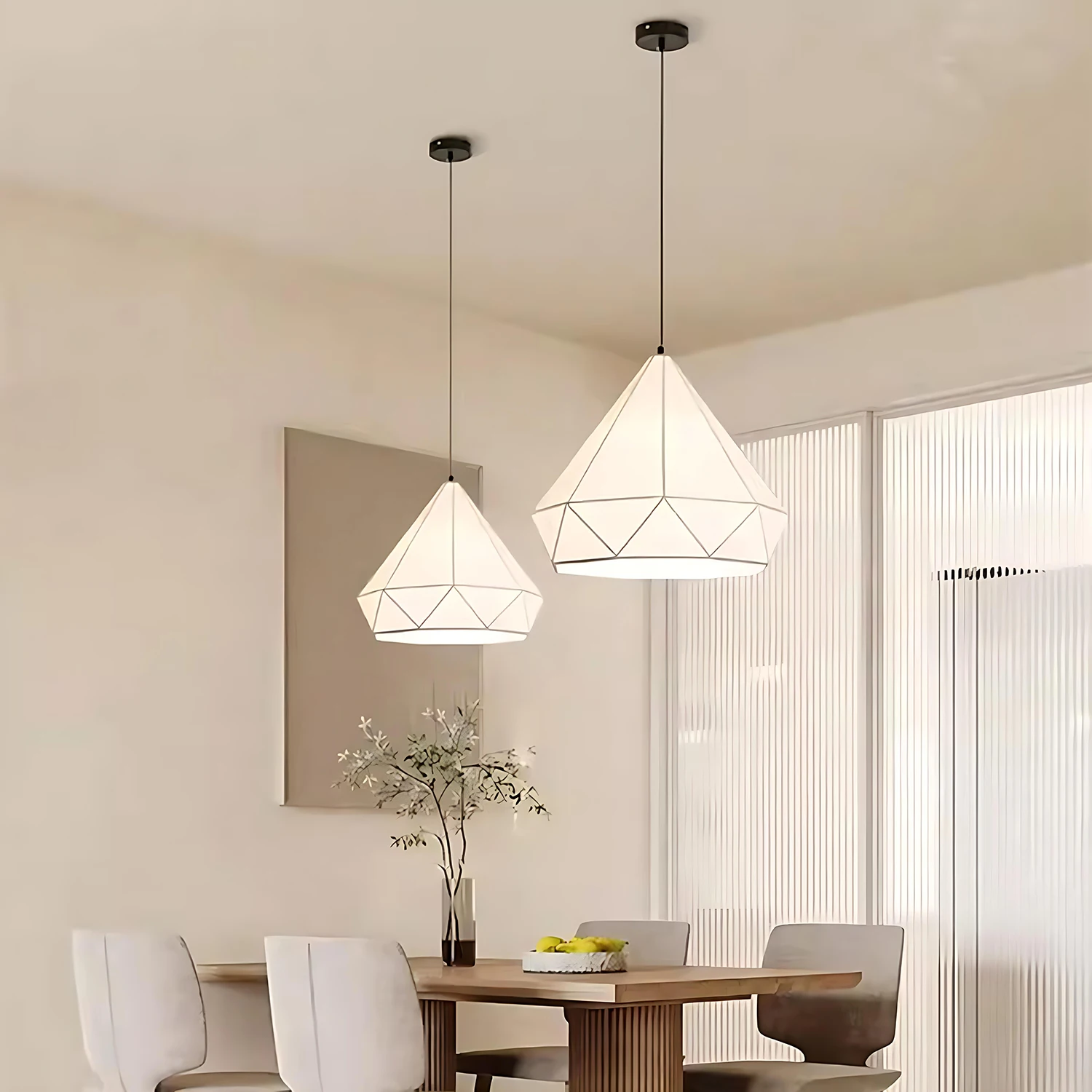 White Silk Pendant Lamp Diamond Model Chandelier For Bedroom Kitchen Table Island Creative Minimalist Design Hanging Light
White Silk Pendant Lamp Diamond Model Chandelier For Bedroom Kitchen Table Island Creative Minimalist Design Hanging Light