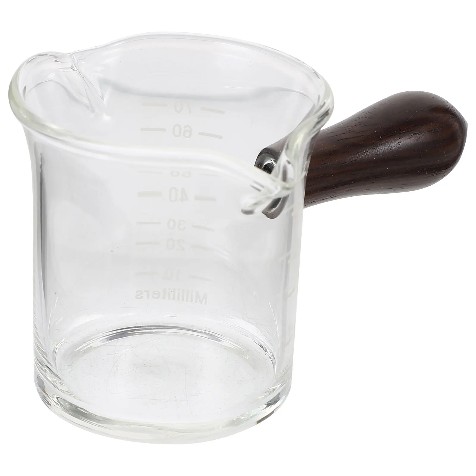 Black Ebony Wood Handle Double Spout Glass Coffee Pitcher 70ml Milk Jug For Espresso Kitchen Use Clear Tea Dispenser
Black Ebony Wood Handle Double Spout Glass Coffee Pitcher 70ml Milk Jug For Espresso Kitchen Use Clear Tea Dispenser