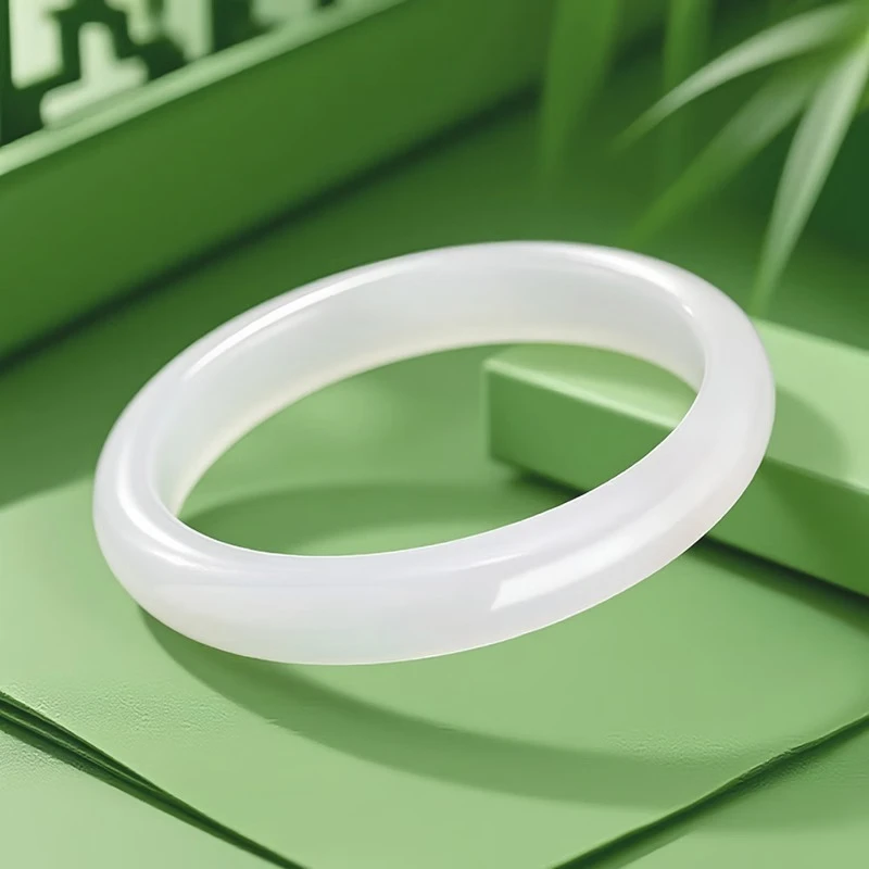 Natural White Agate Bracelet, Classic Simple Daily Jade Bracelet
Natural White Agate Bracelet, Classic Simple Daily Jade Bracelet