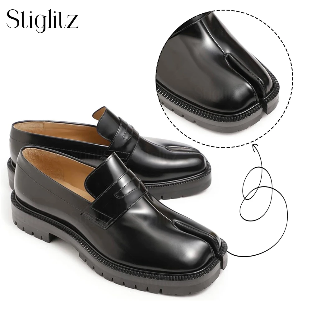 Slip-On Platform Tabi Loafers Black Leather Novelty Dress Shoes Designer Style Genine Leather Shoes Classic Split Toe Men Shoes
Slip-On Platform Tabi Loafers Black Leather Novelty Dress Shoes Designer Style Genine Leather Shoes Classic Split Toe Men Shoes