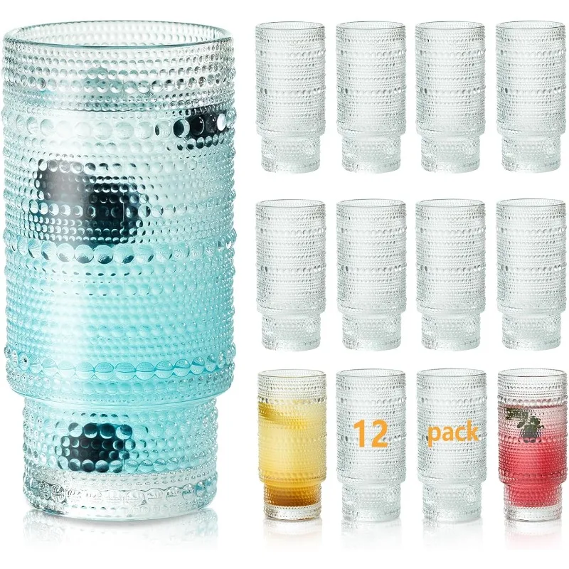 Hobnail Drinking Glasses Set: Old Fashioned Glasses, Vintage Glassware with 12 Pieces of Beaded Water Cups,
Hobnail Drinking Glasses Set: Old Fashioned Glasses, Vintage Glassware with 12 Pieces of Beaded Water Cups,