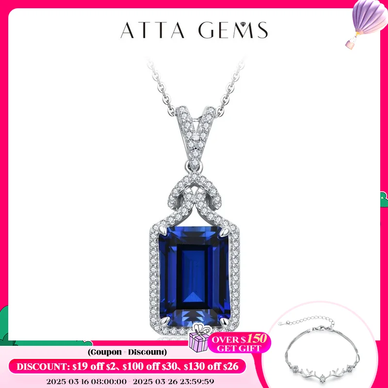 ATTAGEMS New Asscher Cut 14*10mm Blue Sapphire 925 Sterling Silver Necklace for Women Diamond Wedding High Quality Jewelry Gifts
ATTAGEMS New Asscher Cut 14*10mm Blue Sapphire 925 Sterling Silver Necklace for Women Diamond Wedding High Quality Jewelry Gifts
