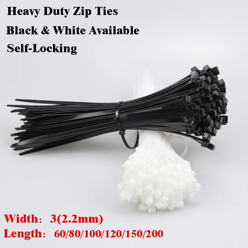 3*60/80/100/120/150/200mm Self-locking Plastic Black White Cable Wire Fastening Binding Ring Wraps Strap Zip Ties Cable Tie
3*60/80/100/120/150/200mm Self-locking Plastic Black White Cable Wire Fastening Binding Ring Wraps Strap Zip Ties Cable Tie