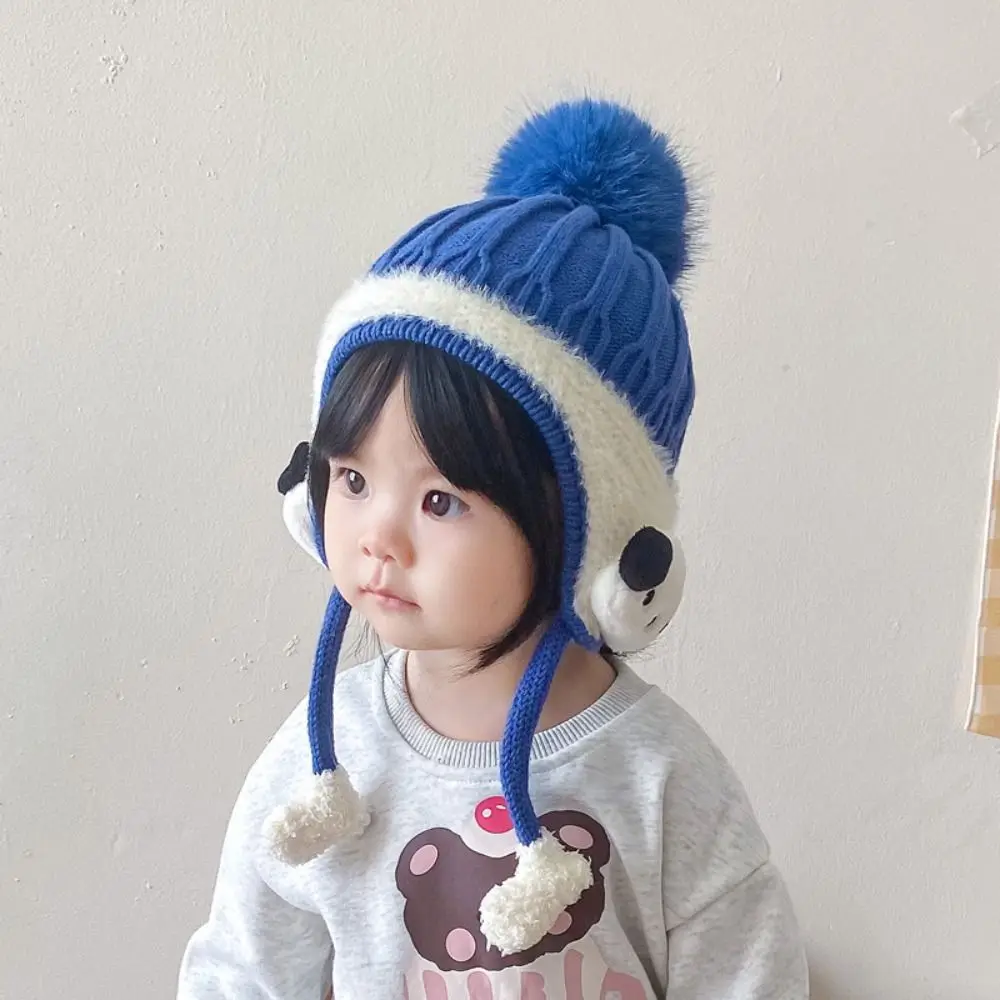 Новая милая вязаная шапка с героями мультфильмов, осенне-зимняя теплая пуловерная шапка, морозостойкая ветрозащитная шапка для защиты ушей и шапки