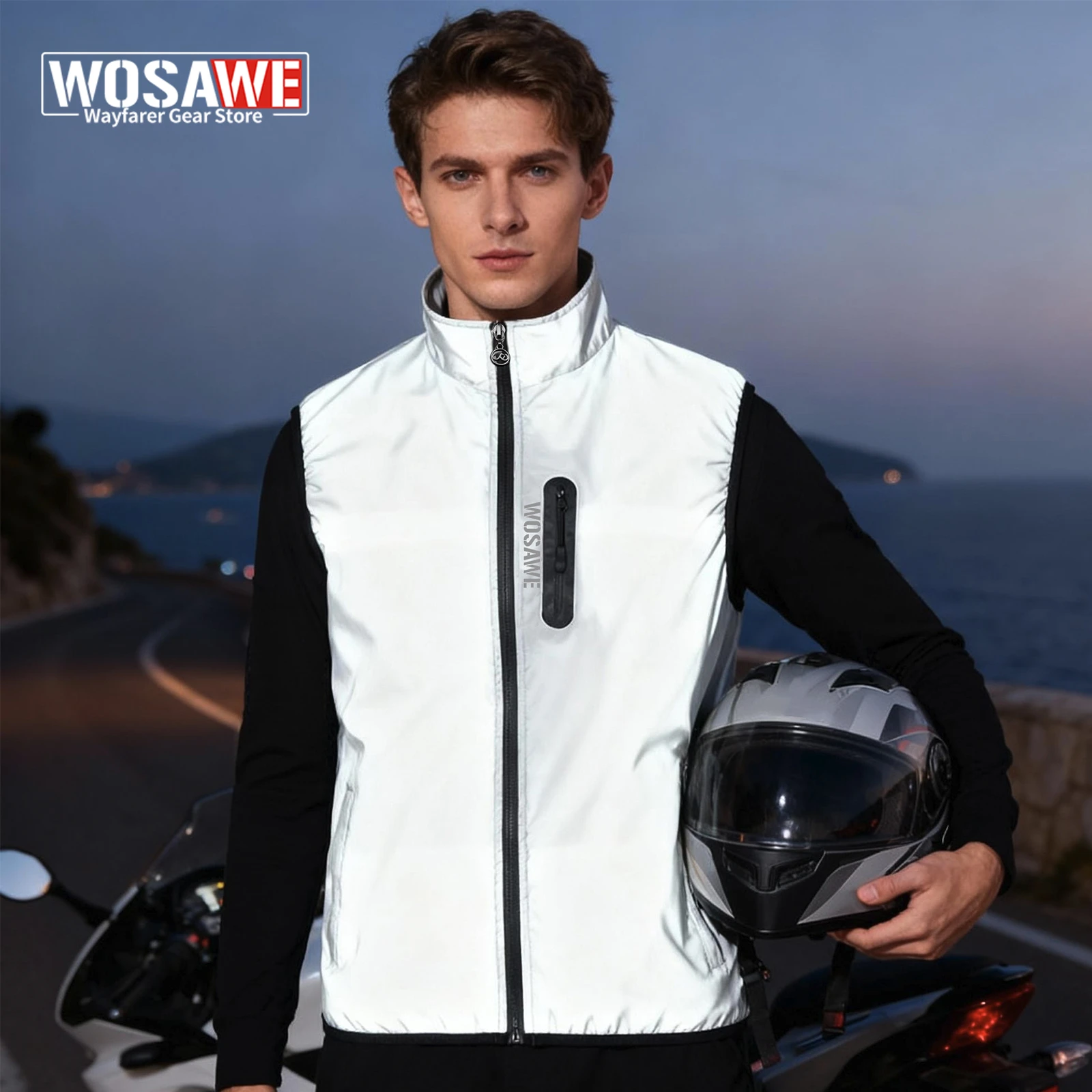 WOSAWE Night Reflective Motorcycle Vest Windproof Jackets Double Fabric Windbreaker Men Hip Hop Dancer Wind Coats Outwear
WOSAWE Night Reflective Motorcycle Vest Windproof Jackets Double Fabric Windbreaker Men Hip Hop Dancer Wind Coats Outwear